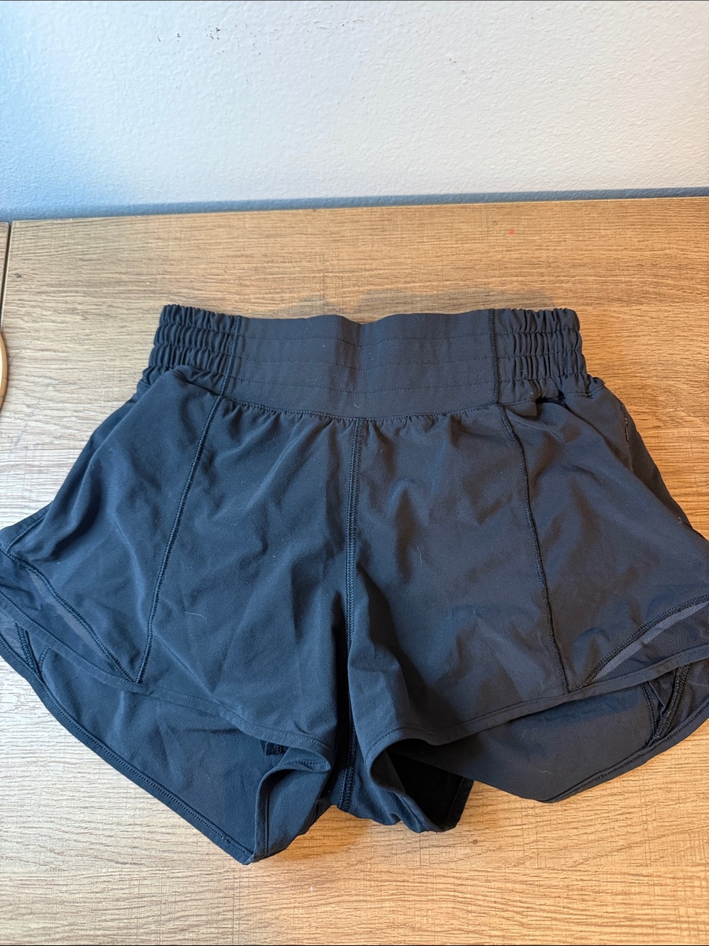lululemon athletica Black Women's Athletic Shorts with Smocked Waistband
